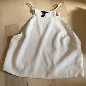 Basic white tank top with open back!